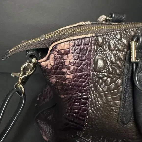 Brahmin Duxbury Croc Embossed Stachel Bag Purse Plum Brown Please READ details - Picture 6 of 12